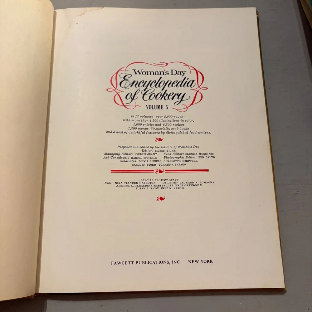 Vtg 1966 Womans Day Encyclopedia of Cookery Vol 5 Retro Kitchen Grandmacore MCM
